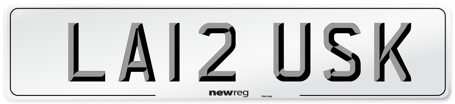 LA12 USK Number Plate from New Reg